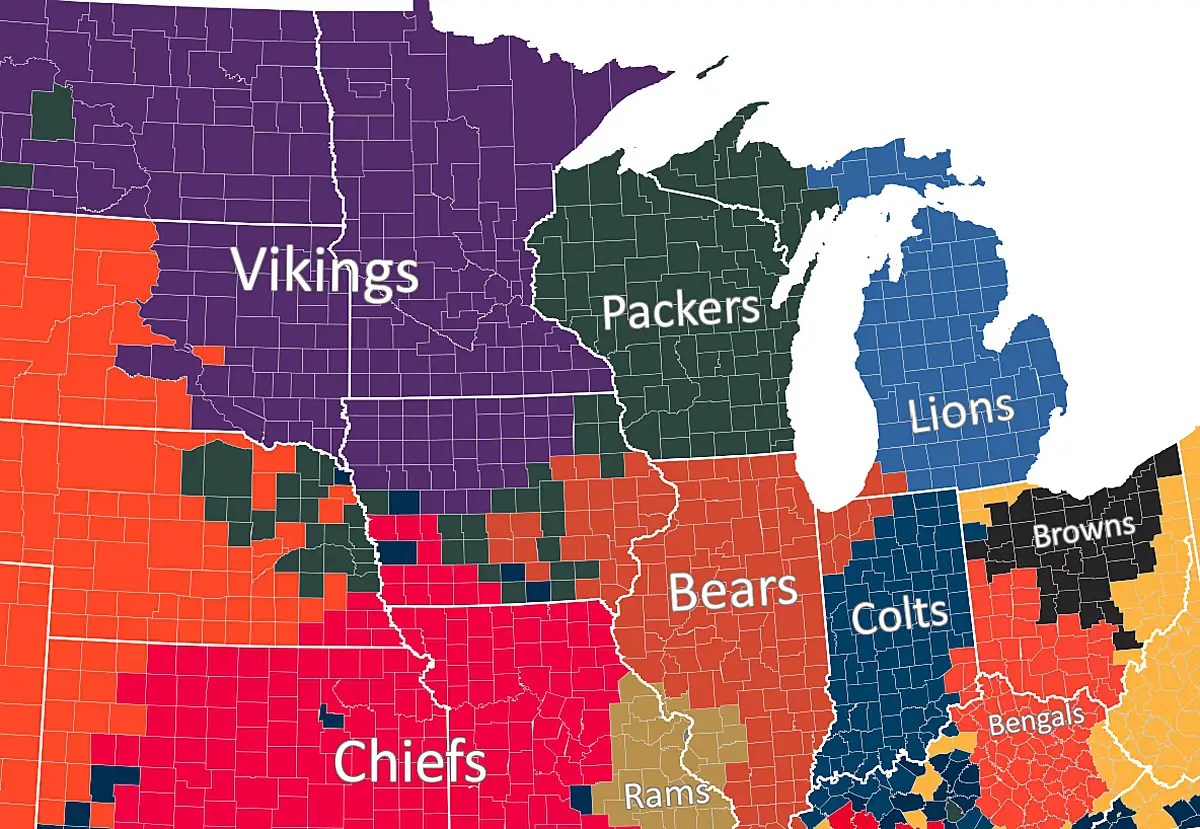 Map Shows Which NFL Team Every US County Roots For Business Insider