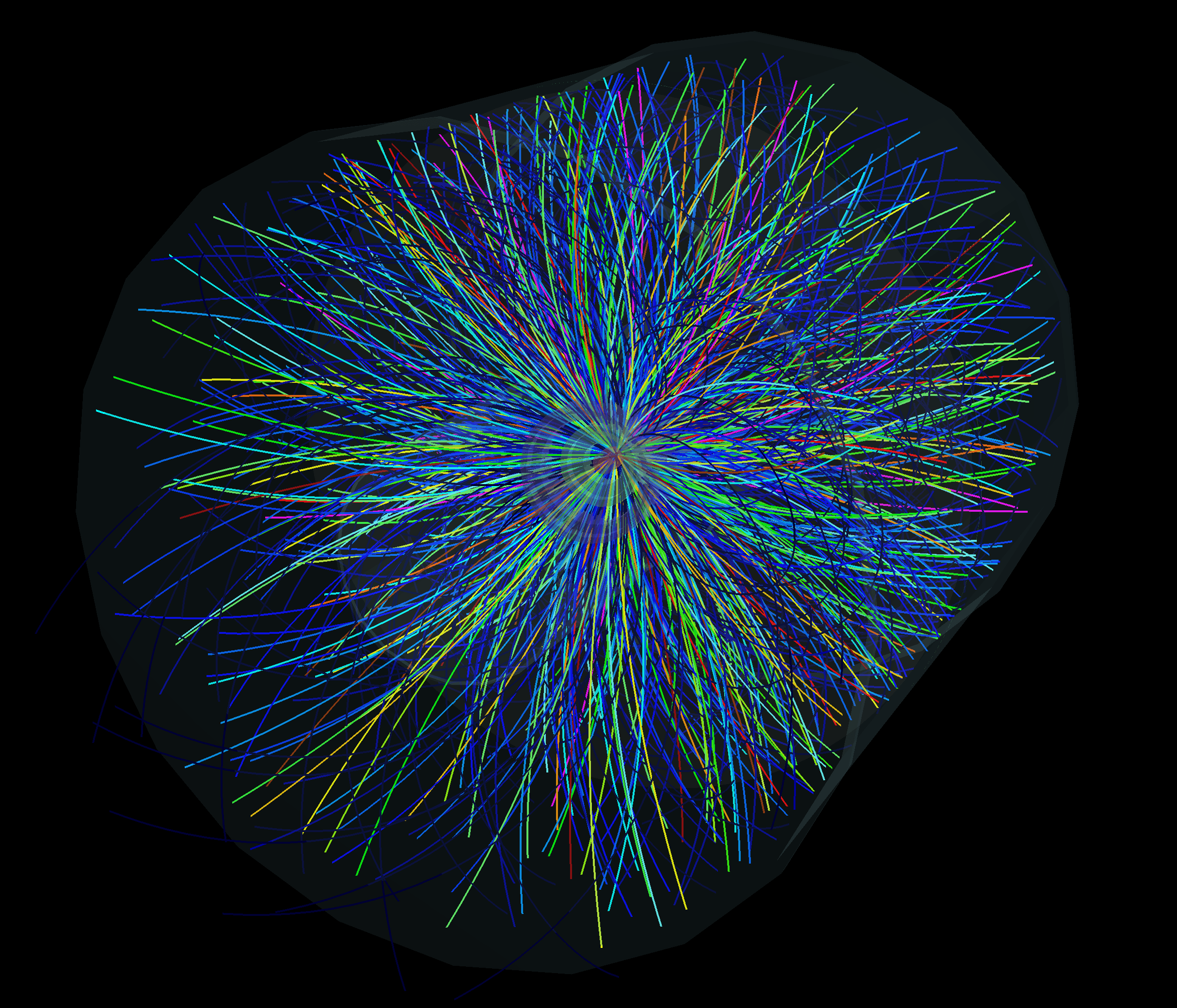 Here's what happens when two proton beams collide at nearly the speed