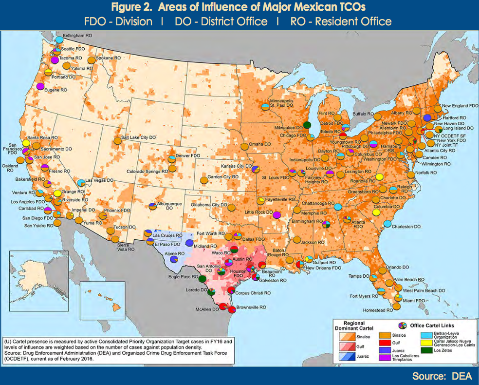 Map of drug lords in Mexico 1 year and 3 months after the.
