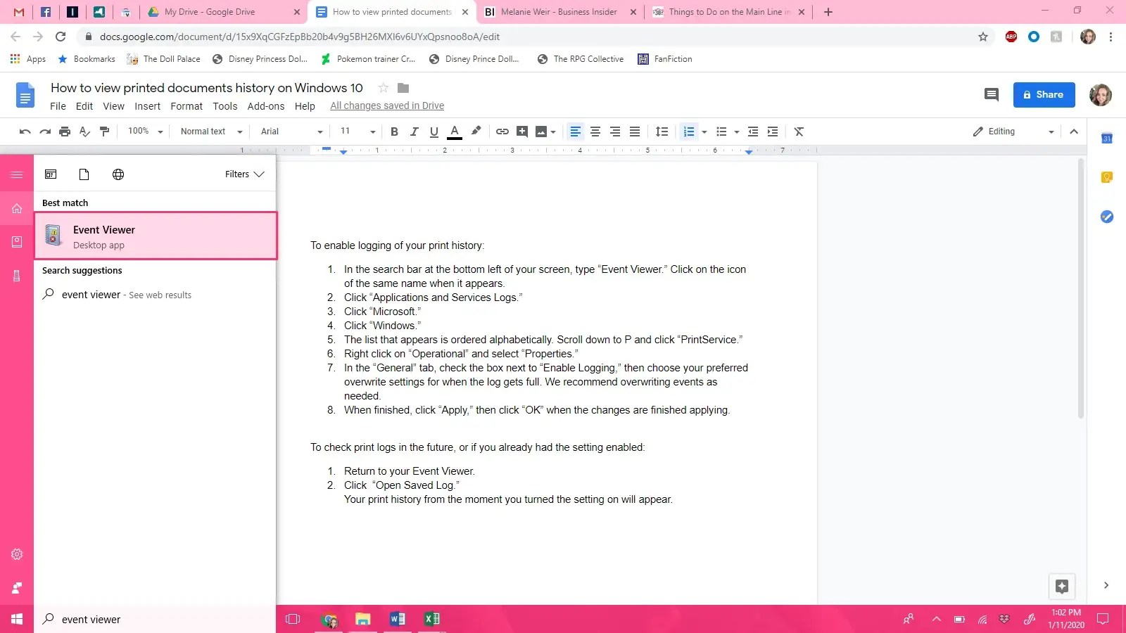 How to view your printed documents history on a Windows 10 computer