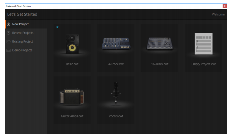 Cakewalk - Cakewalk Documentation - Starting Cakewalk