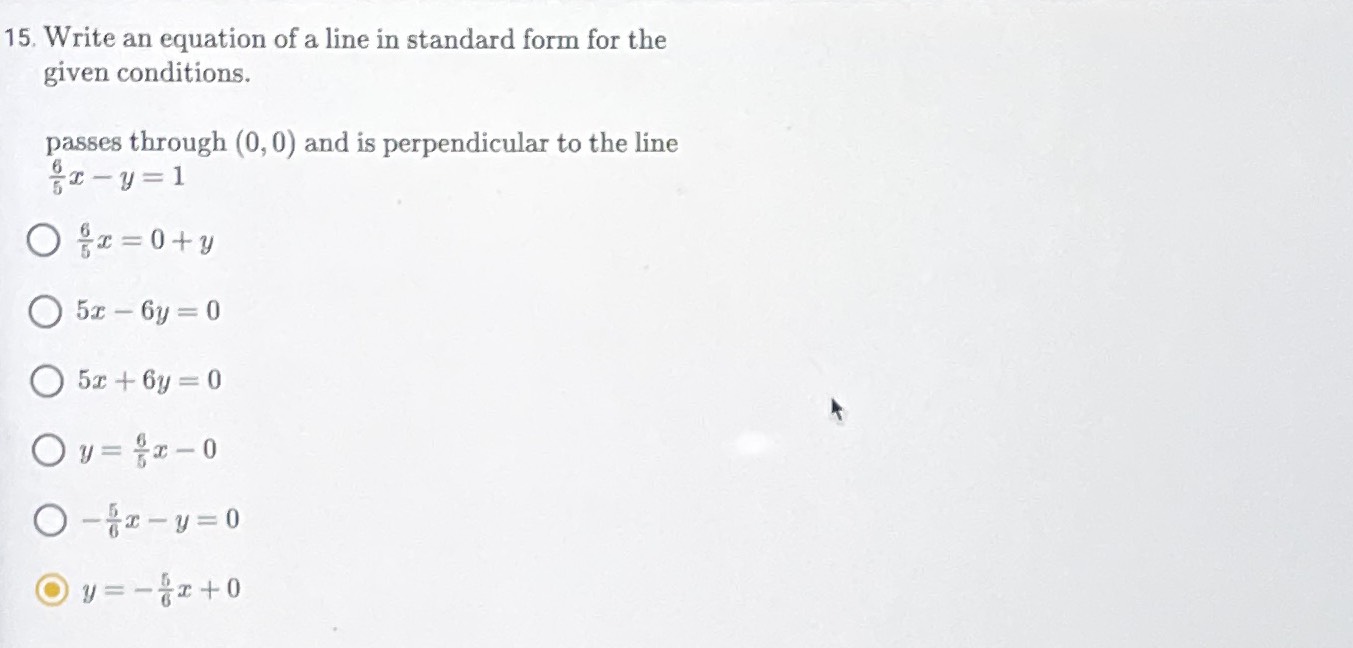 15. Write an equation of a line in standard form f... CameraMath