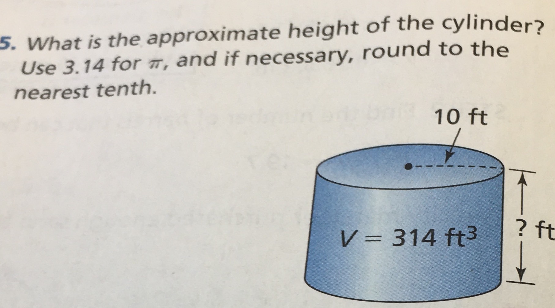 What is the approximate height of the cylinder? Us... CameraMath