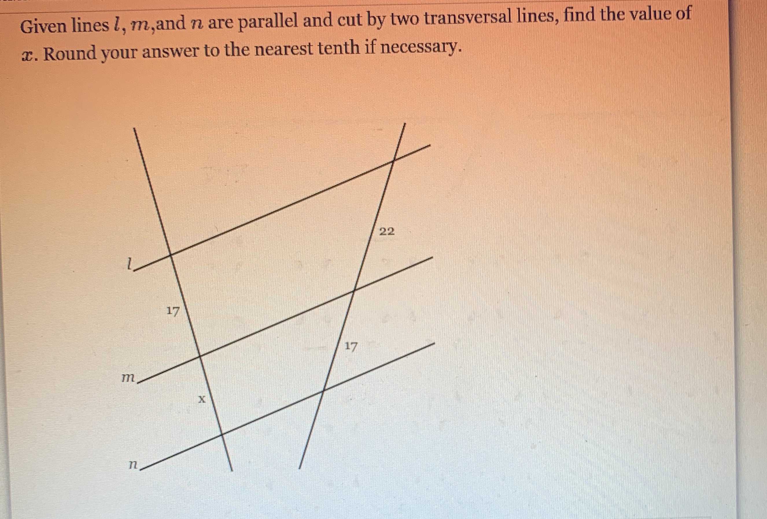 Given lines \( l , m \) , and \( n \) are parallel... CameraMath