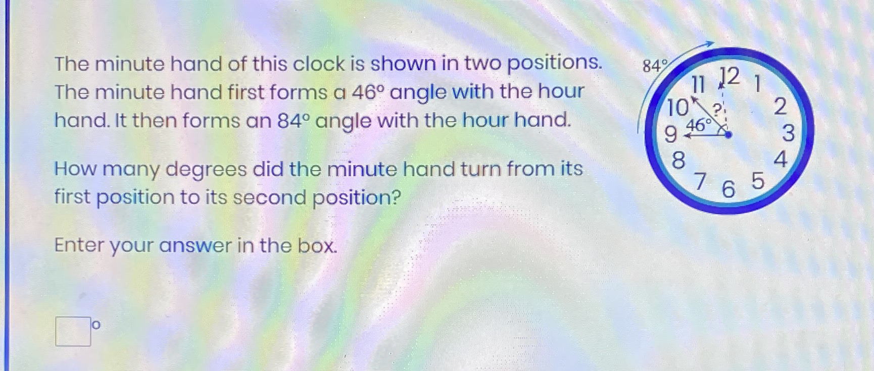 The minute hand of this clock is shown in two posi... CameraMath