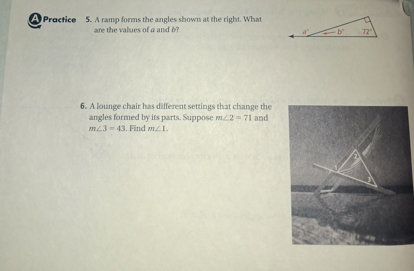 5. A ramp forms the angles shown at the right. Wha... CameraMath