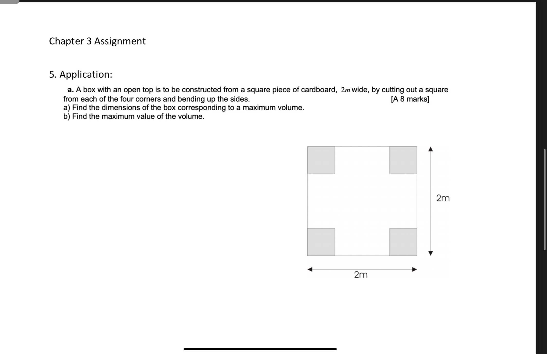 a. A box with an open top is to be constructed fro... CameraMath