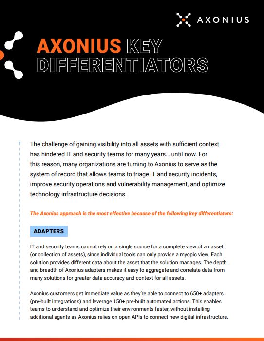 Axonius Federal Systems Cloud Asset Management Platform Carahsoft