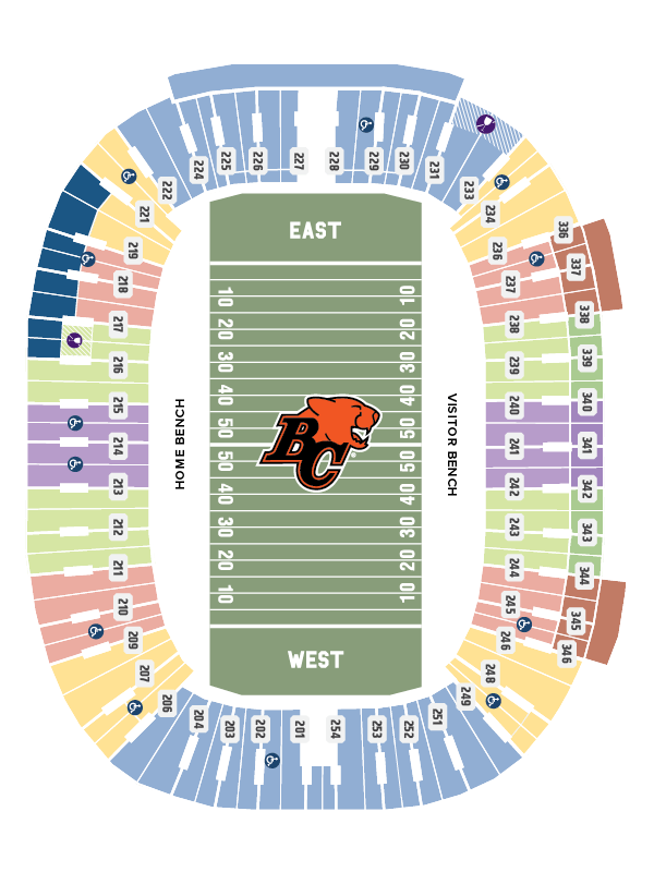 BC Place Distanced Seating Chart BC Lions