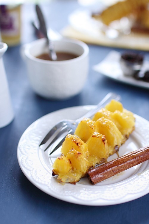Ananas rôtis au miel et à la cannelle chefNini