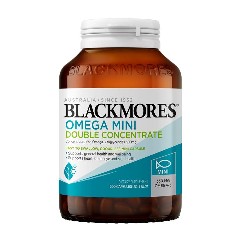 Buy Blackmores Omega Mini Double Concentrate 200 Capsules Online at