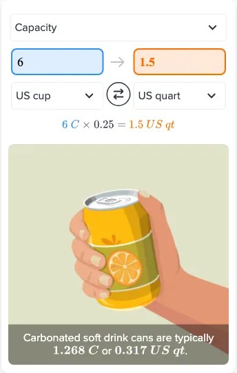 Flexi answers - What is the equivalent in quarts for 6 cups? | CK-12
