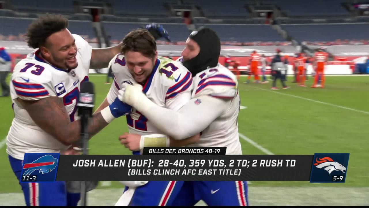 'MVP! MVP!' Teammates crash Josh Allen's postgame interview
