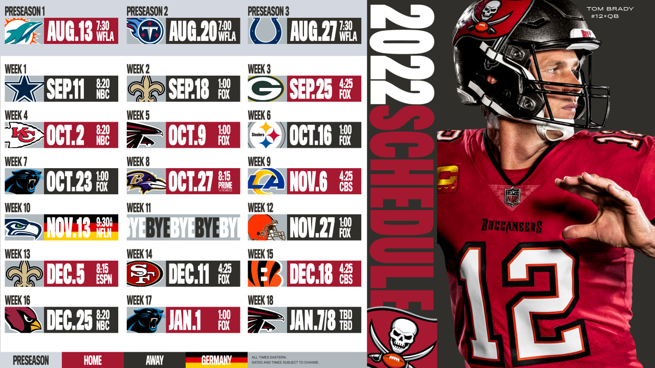 Buccaneers 2022 2023 Uniform Schedule 2023