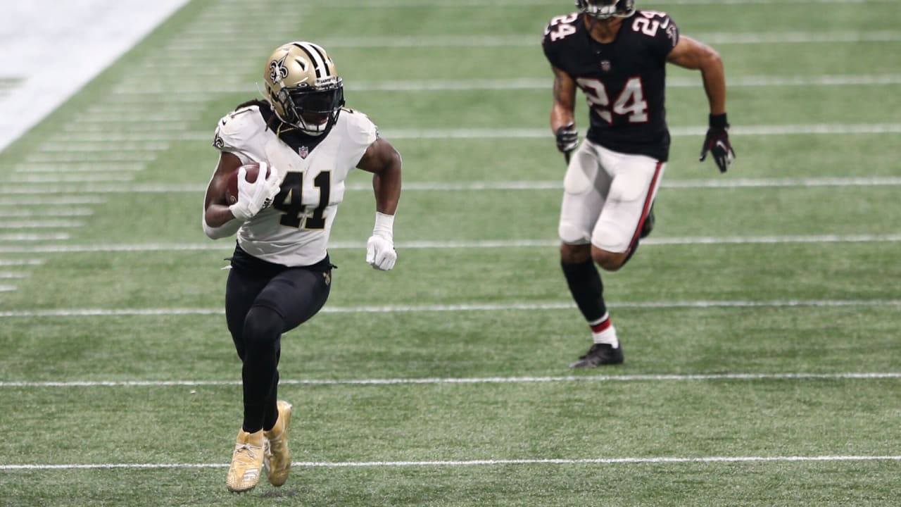 Alvin Kamara rushes for a 37yard gain SaintsFalcons Highlights