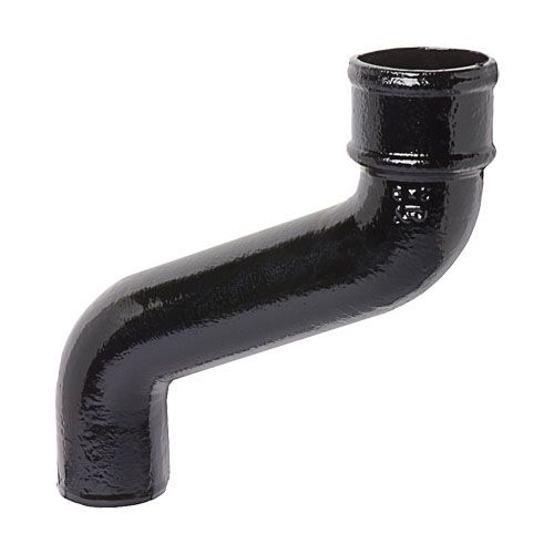 Cast Iron Round Downpipe 230mm Offset Bend 65mm Black Finish