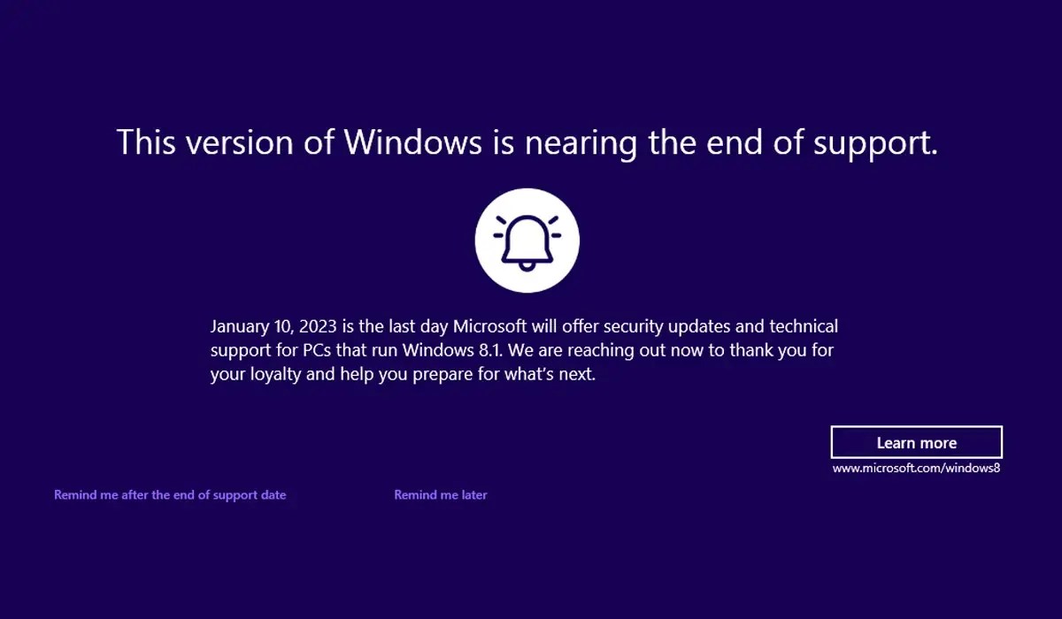 windows 10 update fall 2023 Microsoft Launches Blue Screen Reminder: Windows 8.1 Will End Support On January 10, 2023 - Gamingdeputy