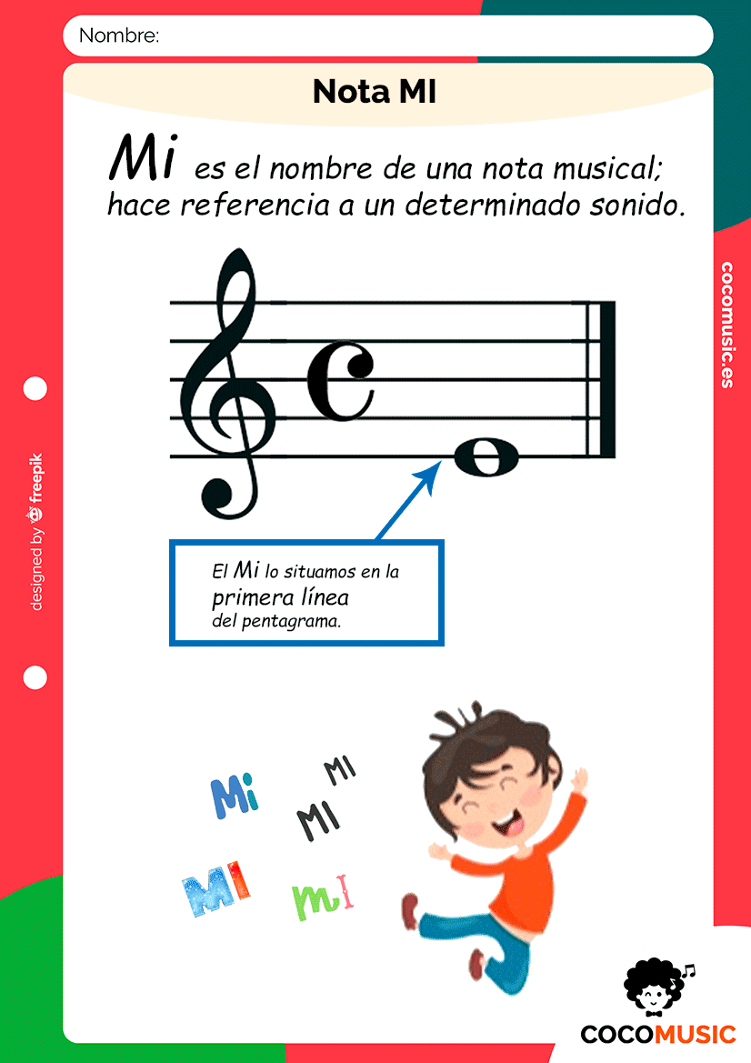 La Nota MI【 Fichas de Música para Niños