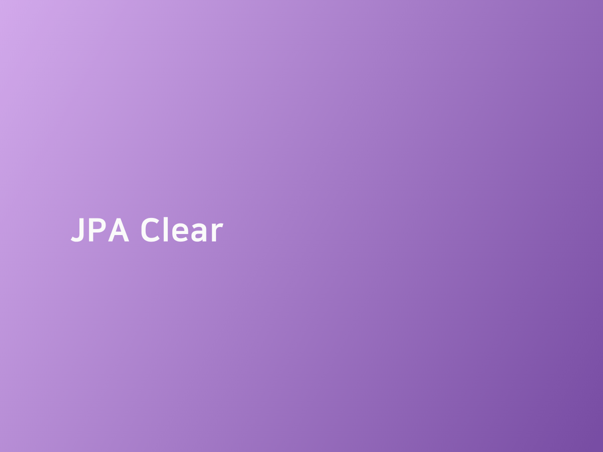 JPA Clear 코드너리