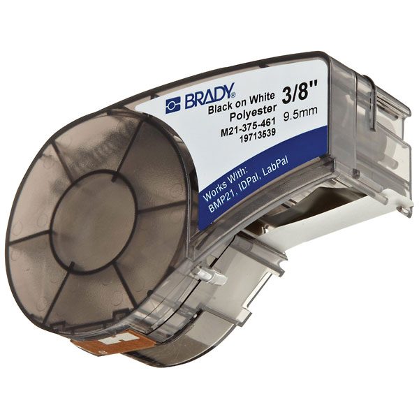 Brady BMP 21 Label Cartridge 3 8 W Self Laminating Poly White from Cole