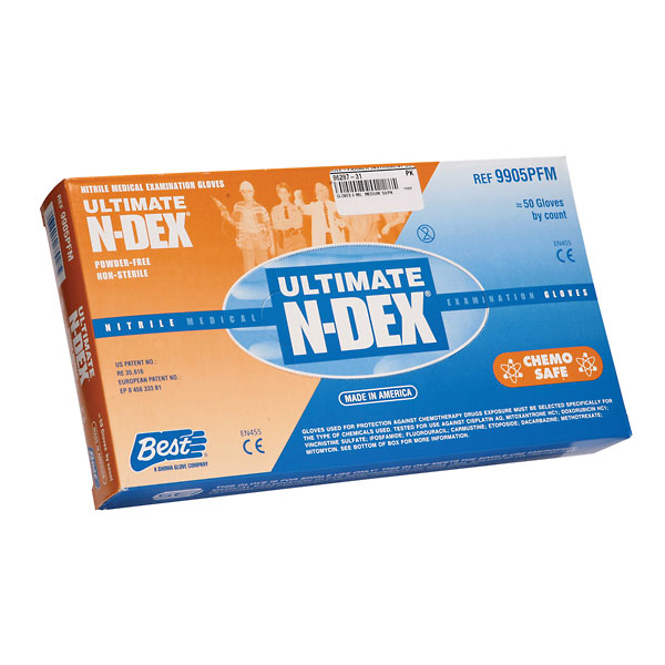 Best N DEX Nitrile Ultimate Gloves Powder Free medium 50 pack from Cole