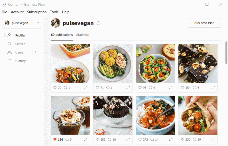 How to backup Combin user lists, search and task history