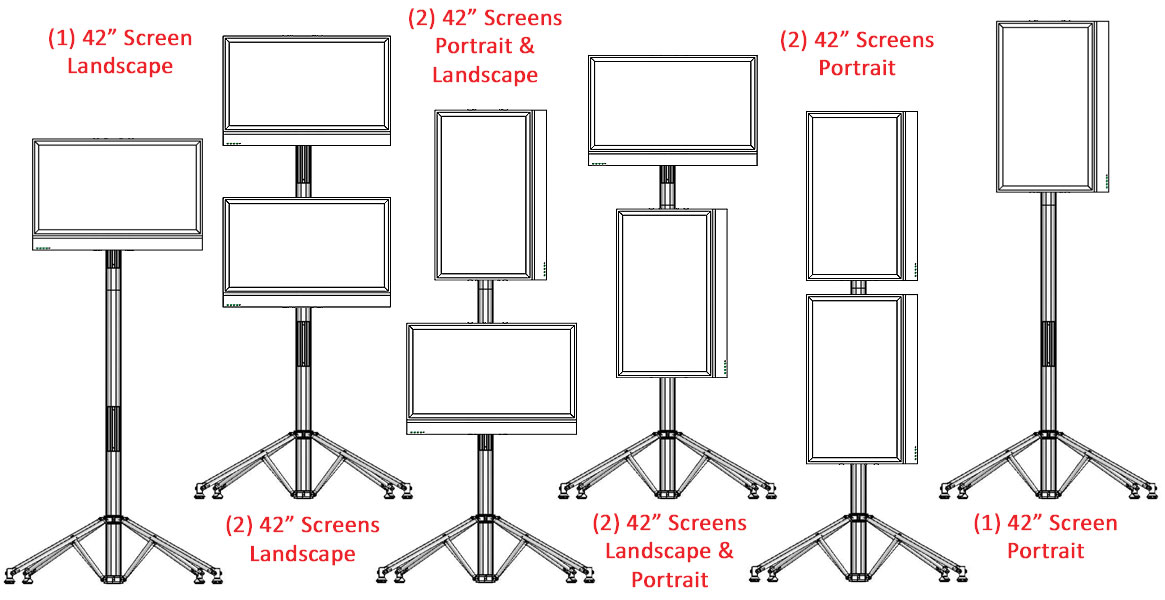 Large LED TV Stand Travel Case Included