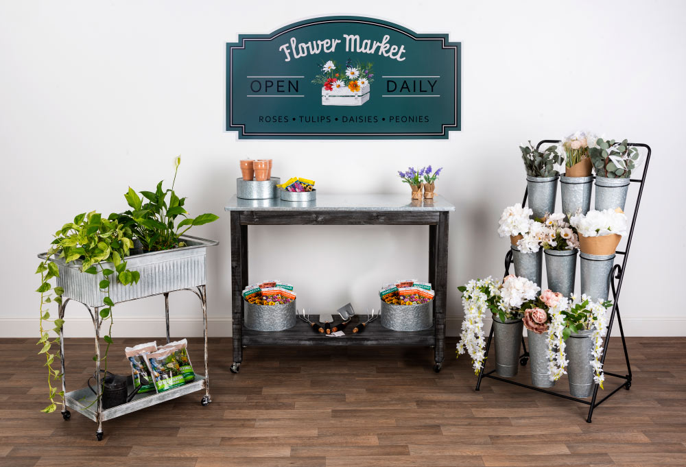3Layer Flower Bucket Rack Holds 9 Bouquets