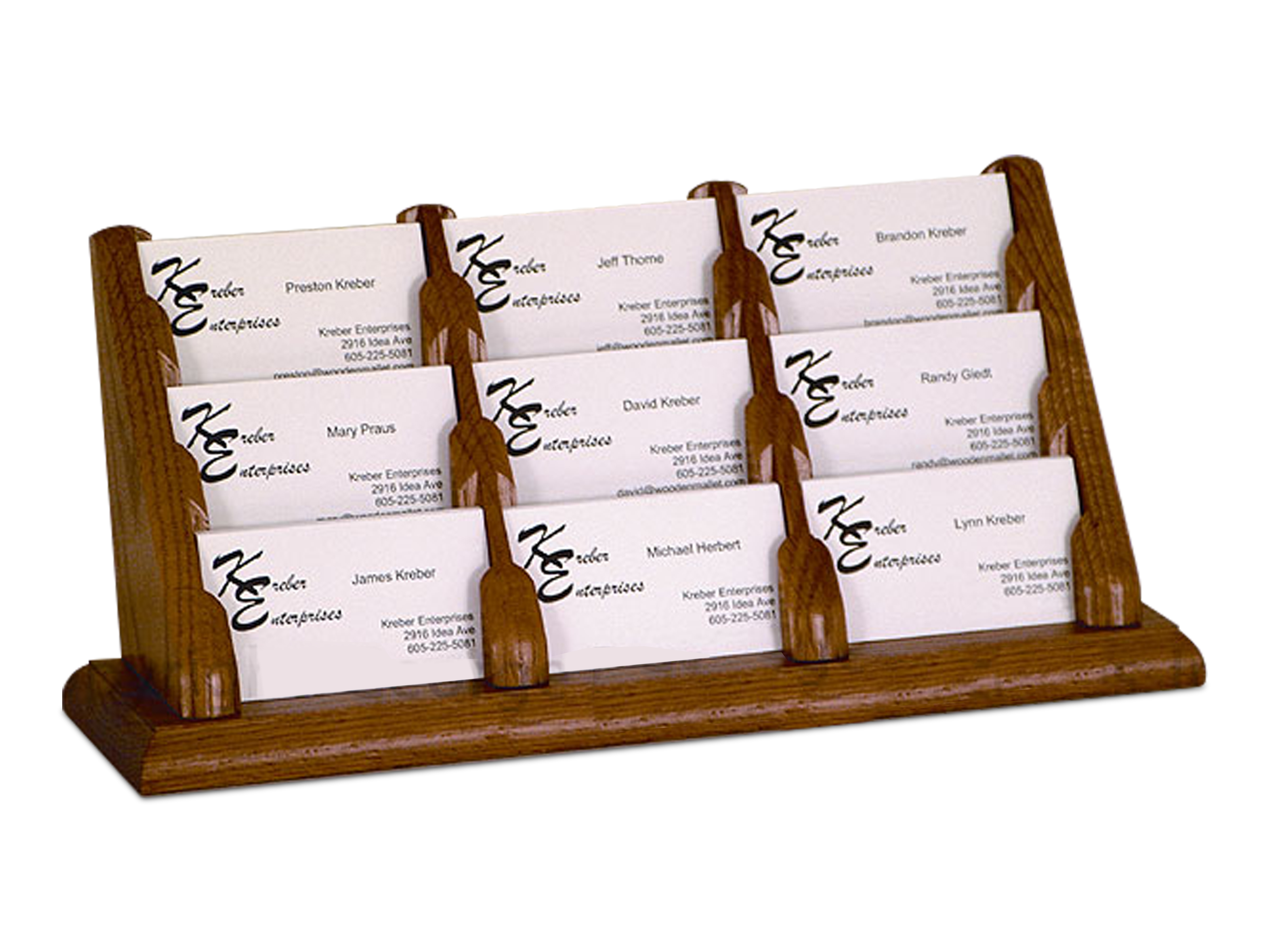 Wooden Multiple Business Card Holders 9Pocket Desk Design Displays2go