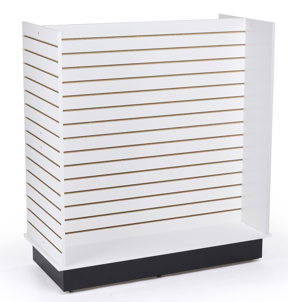 Freestanding Slatwall Display FourSided White Gondola Displays2go