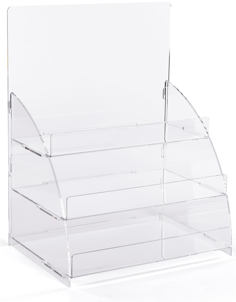 3 Tiered Clear Countertop Merchandising Stand Made of Acrylic