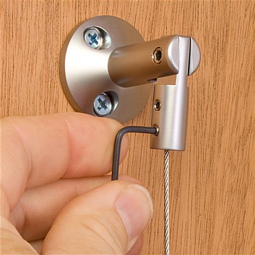 Angled Cable Mount Wall Mount Use, w/ 1 Top & 1 Bottom Silver