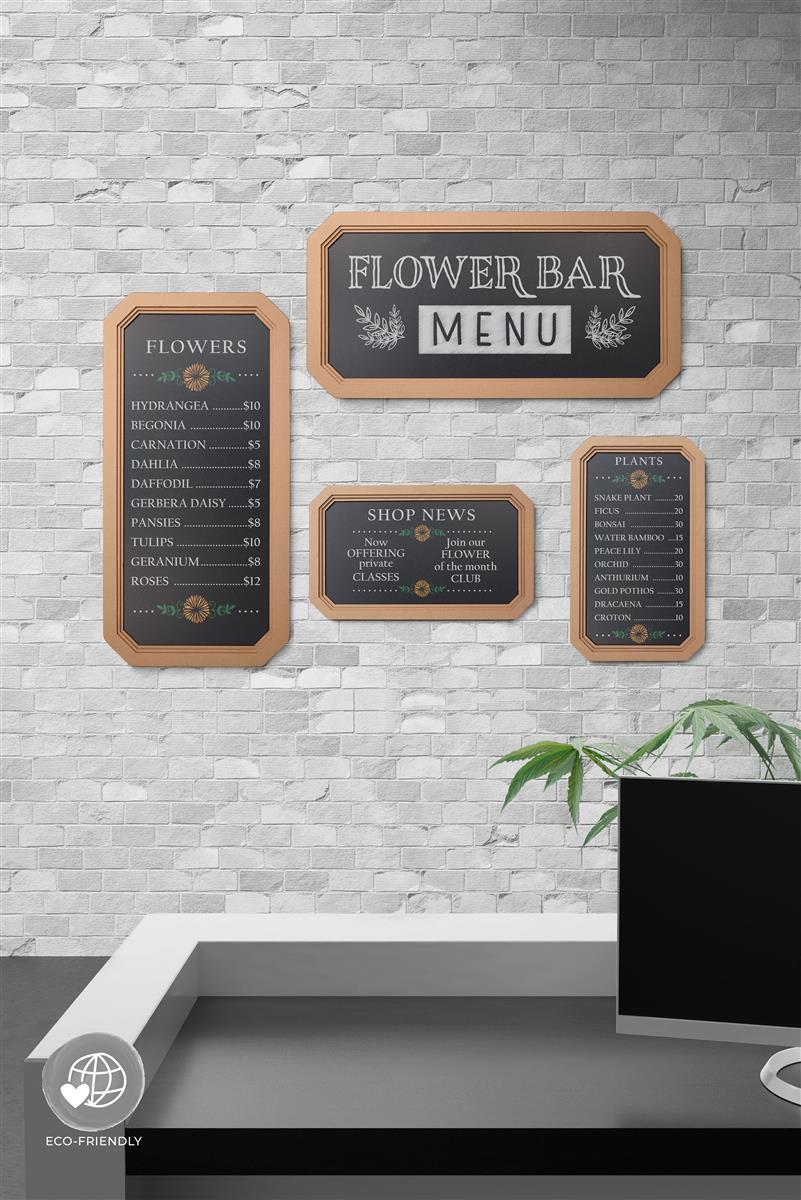 Framed Chalkboard Sign For Landscape or Portrait Orientation