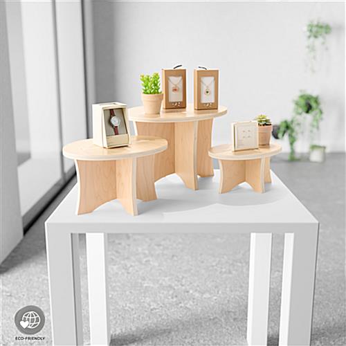 Wood Display Risers 3 Various Sizes and Sustainable Build