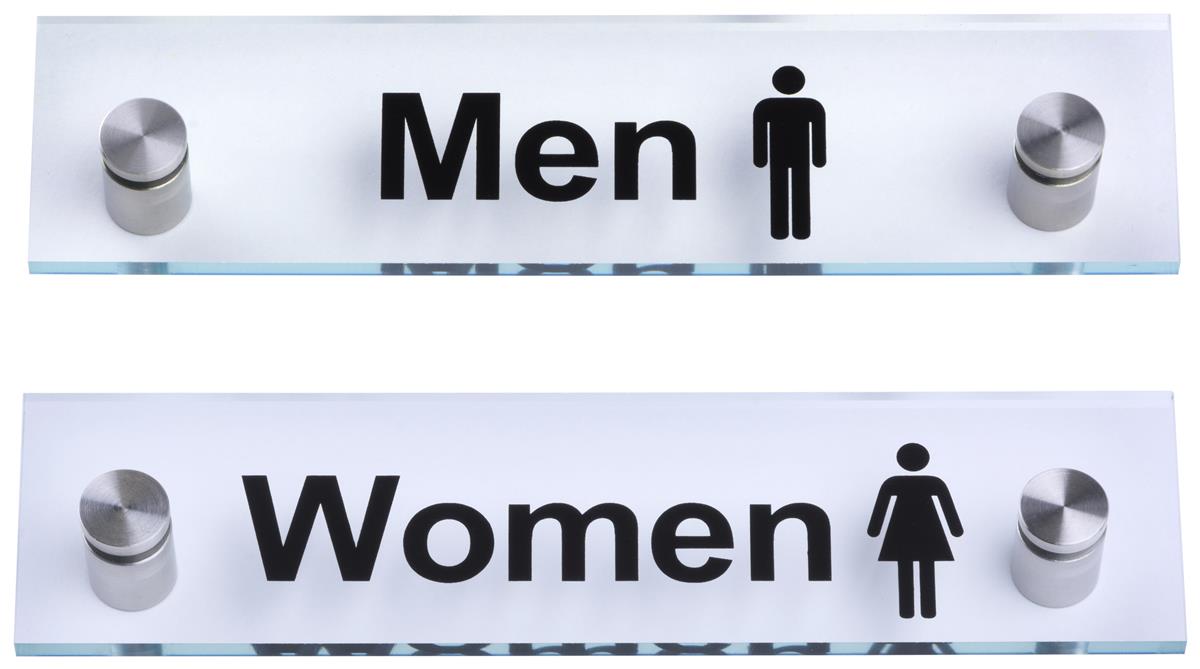 “Men”/“Women” Restroom Signs Acrylic with Steel Standoffs