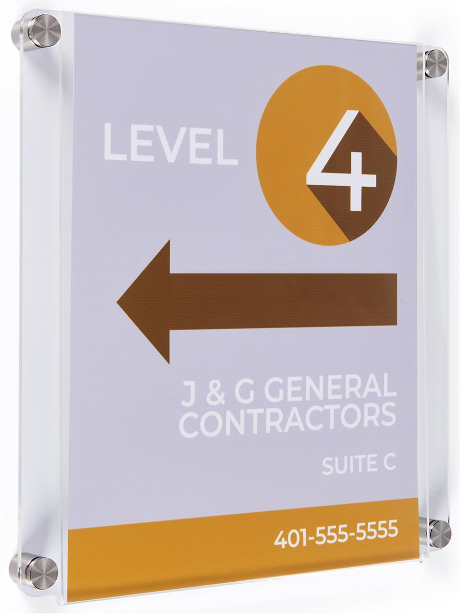 Acrylic Wall Mount Sign Holder Recycled FoldOver Panel