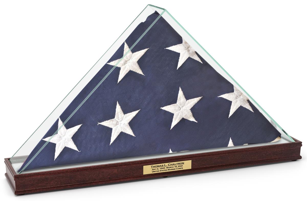 Commemorative American Flag Display Personalized Engraving