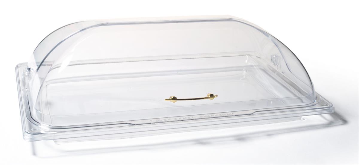 Clear Roll Top Lids Handle and Slide Open Lid