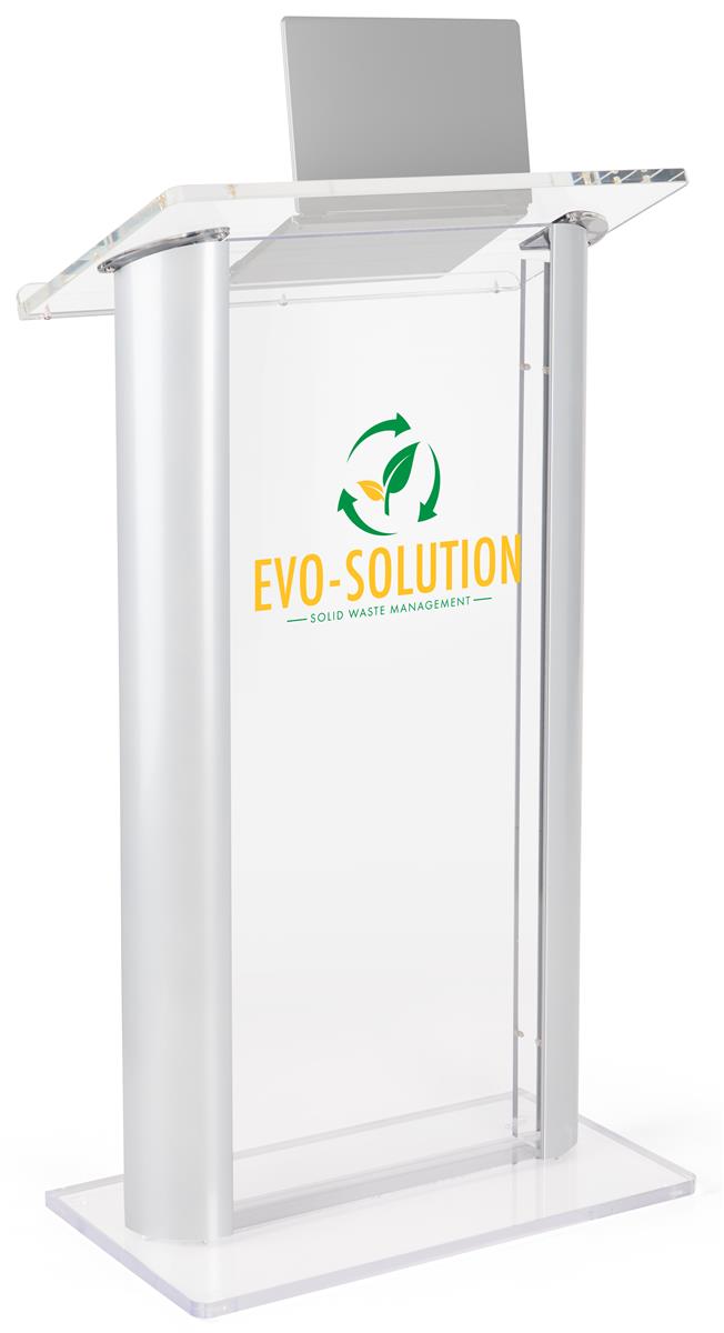 Custom Graphic Plexiglass Podium 14” x 14” 2Color Imprint