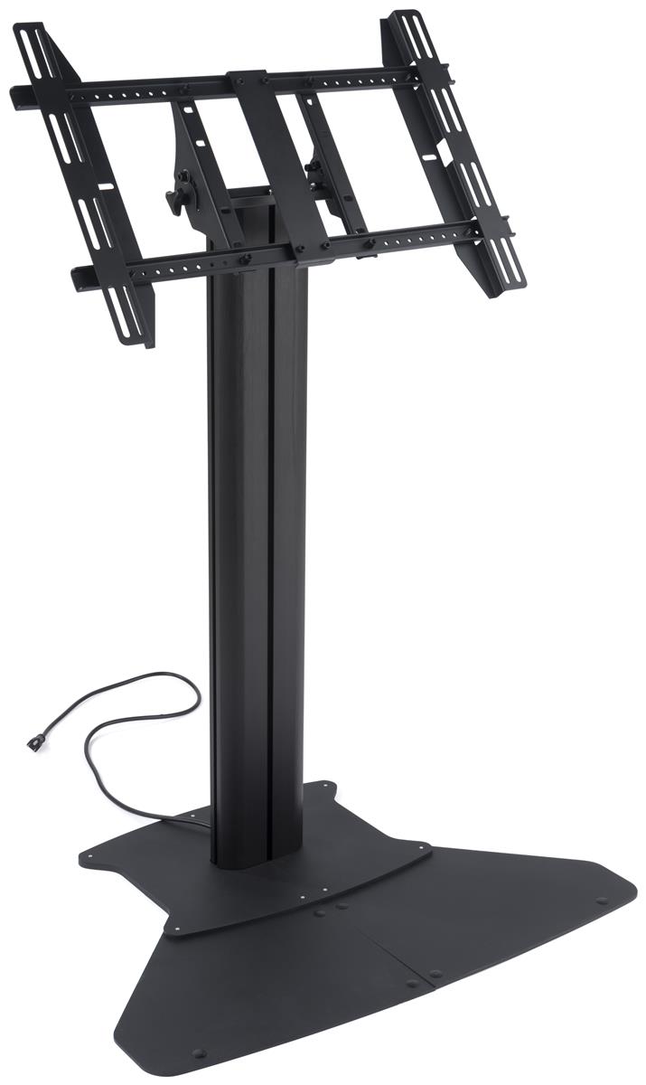 Black Mobile TV Floor Stand Heavy Duty Steel, Aluminum