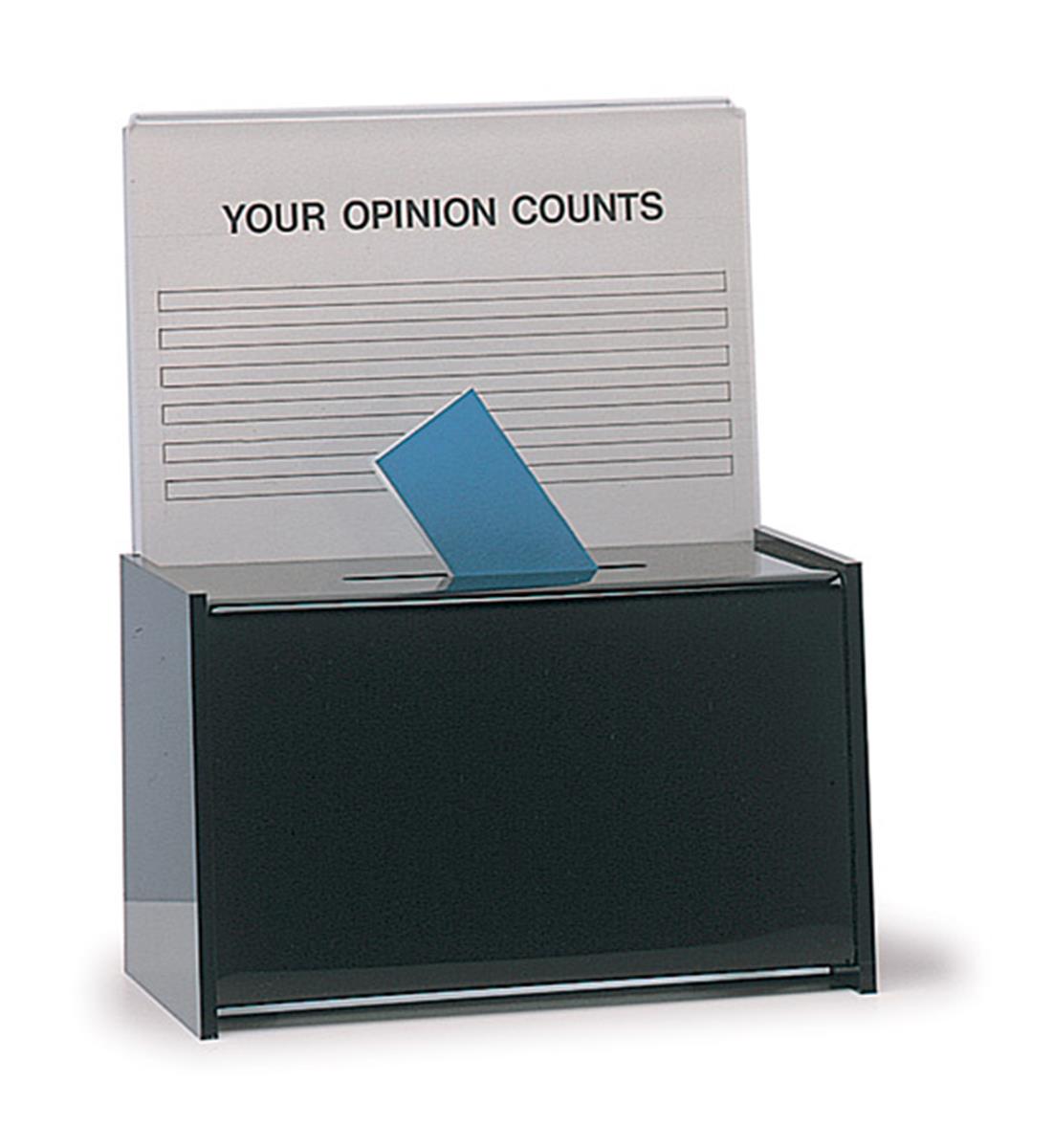 Office Suggestion Box Black Acrylic w/Sign Header