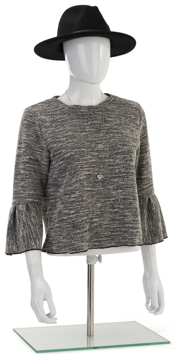 Female Torso Mannequin With Stand White Finish with Abstract Detail