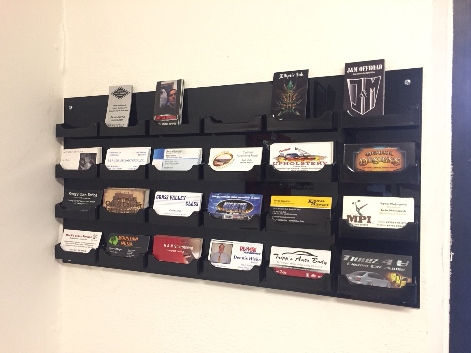Wall Mount Business Card Holder (24) Pockets w/Acrylic Construction