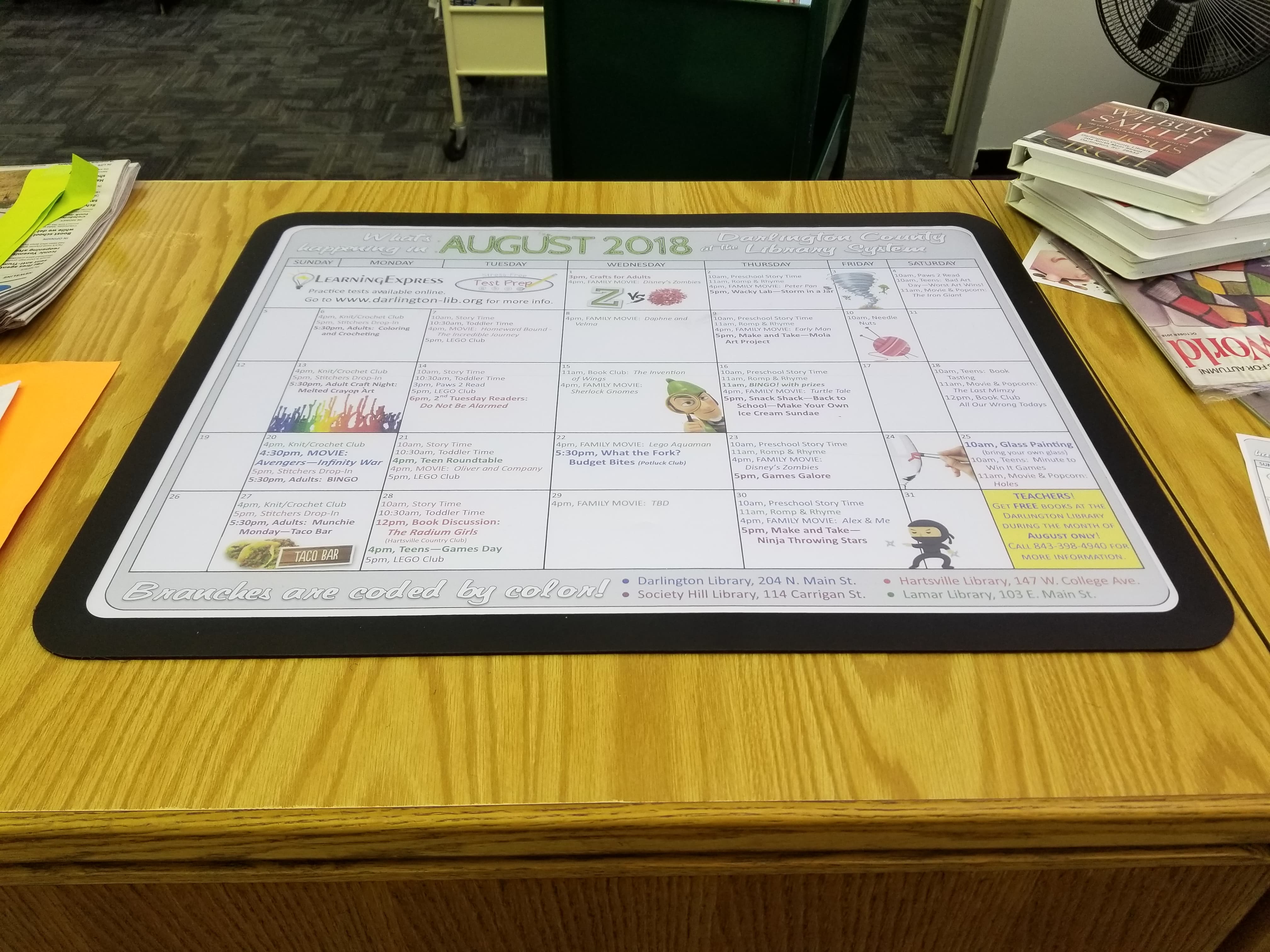 18 x 24 Counter Mat Sign Holder SlideIn Pocket