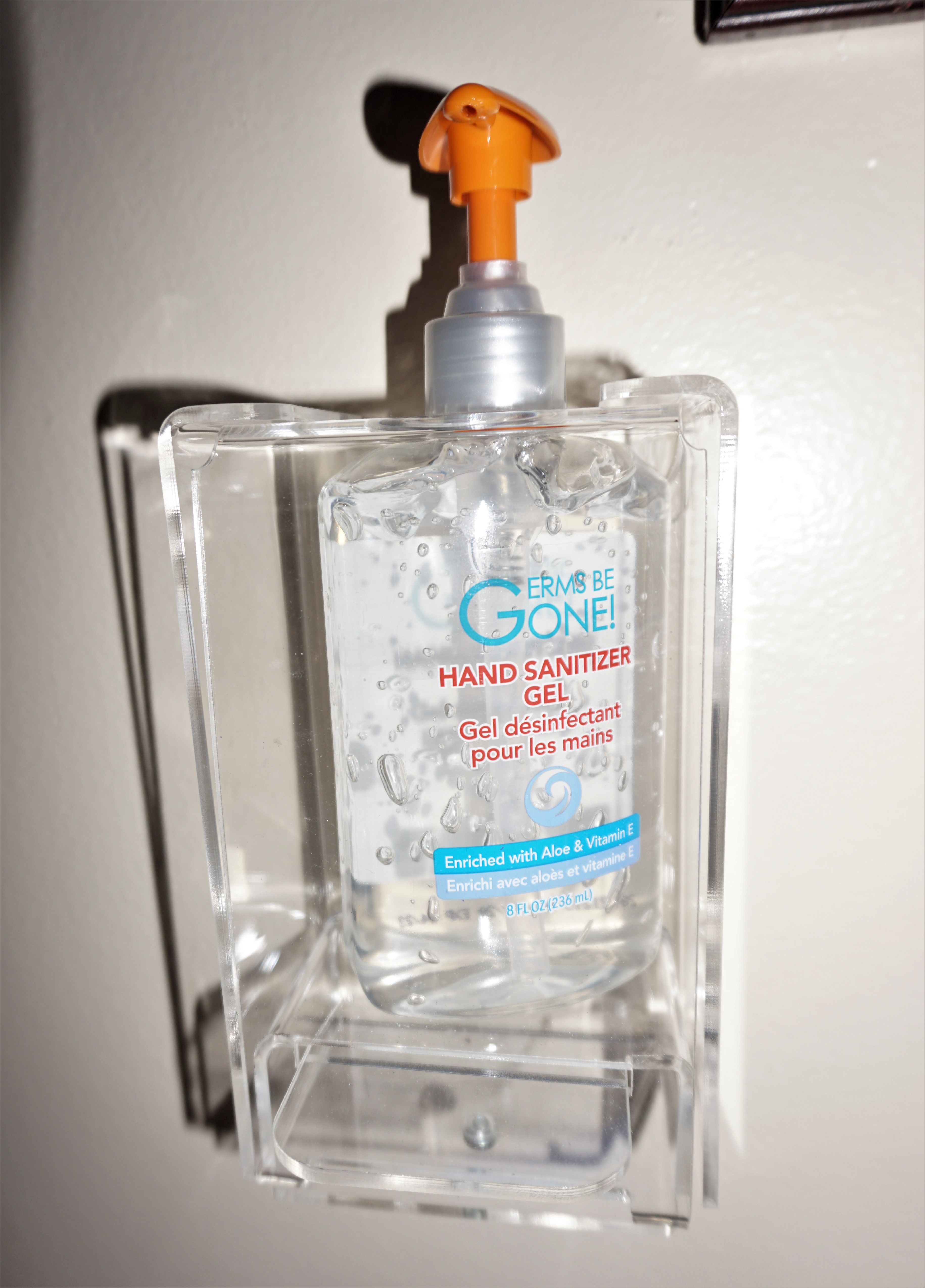 Hand Sanitizer Pump Bottle Holder Adjustable Height