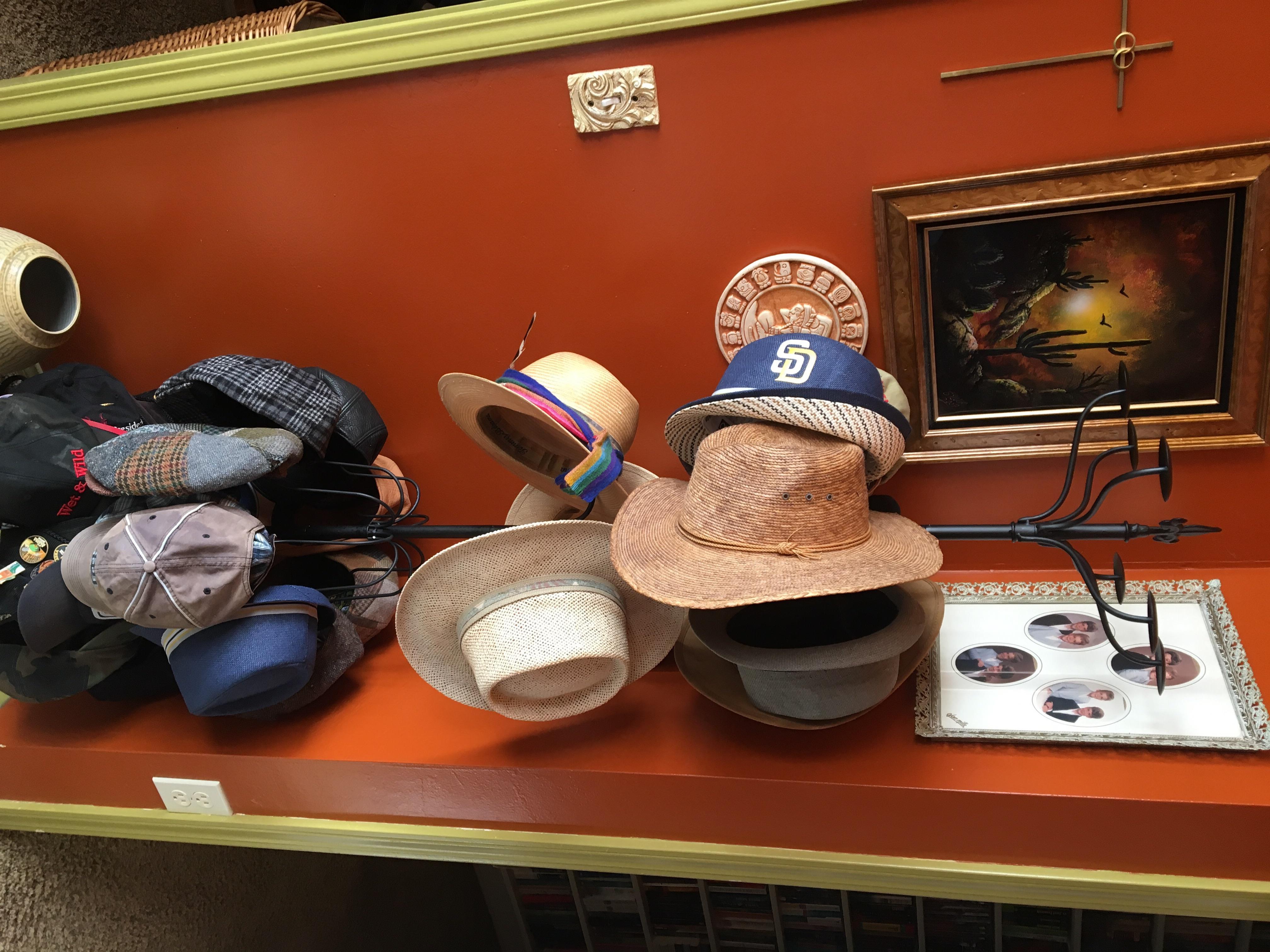 Wrought Iron Hat Rack 5 Tiers & Rotating Hooks