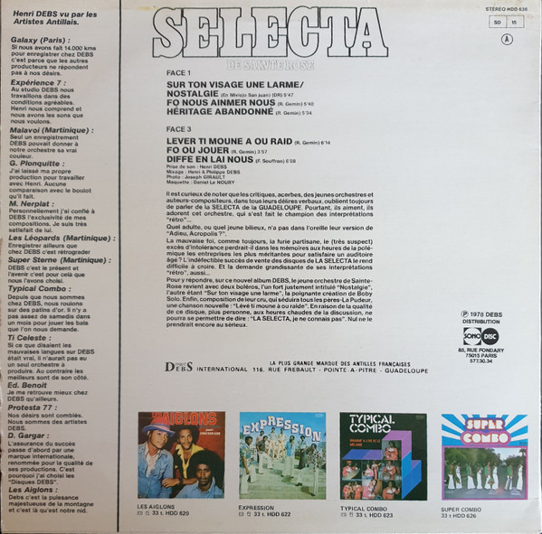 Selecta De Sainte Rose Selecta De Sainte Rose Disques Debs