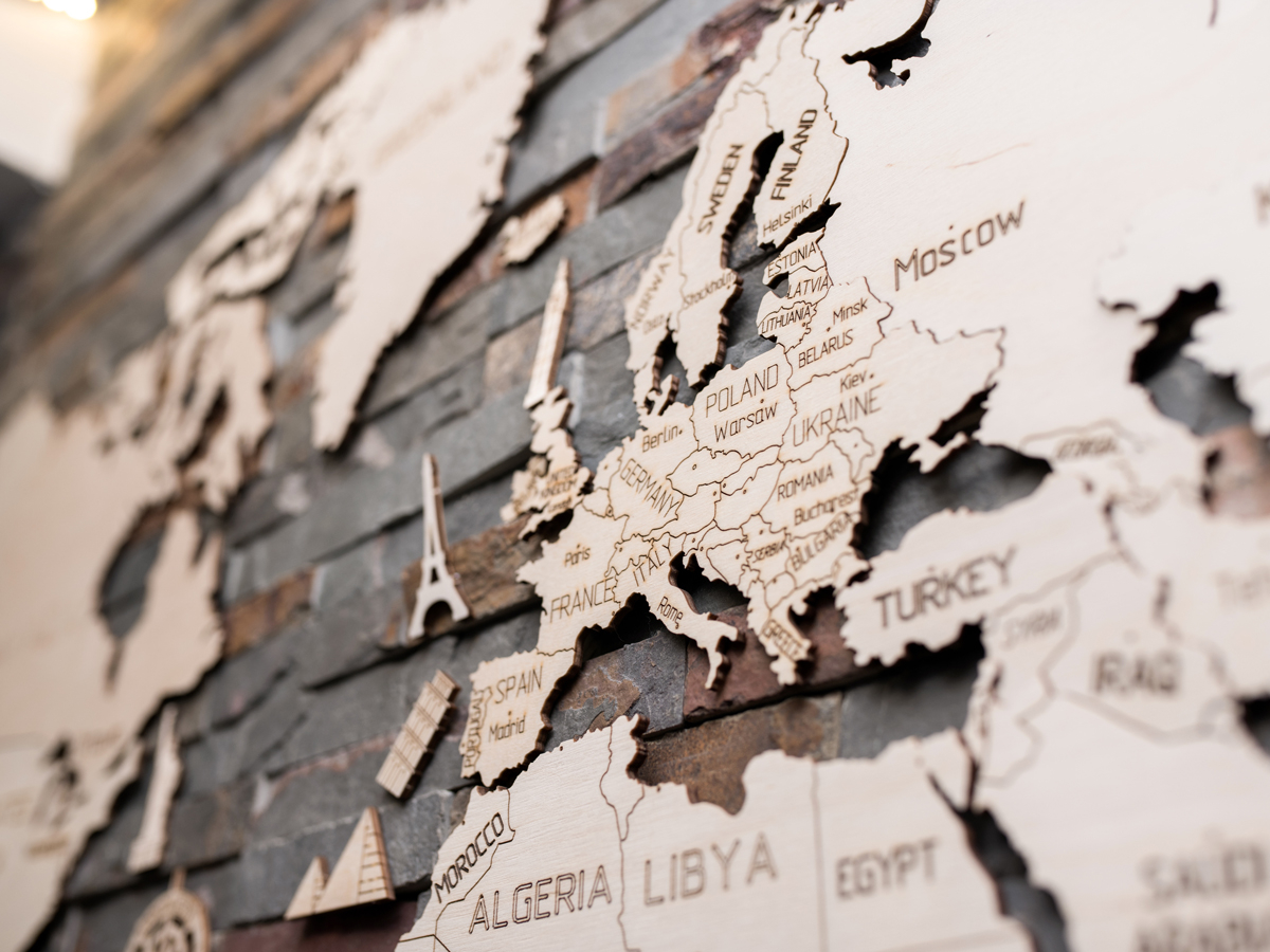 Houten Wereldkaart 120x80cm Wooden City World Map Kopen CoolGift