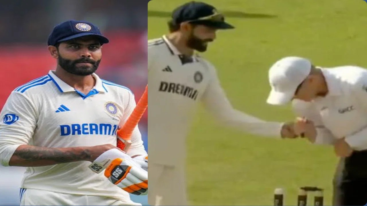 Watch- Ravindra Jadeja caught in a hanky-panky with the Umpire; can England complain? Watch- Ravindra Jadeja caught in a hanky-panky with the Umpire; can England complain?