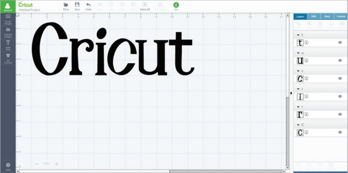 Separating letters of single layer text Cricut Learn